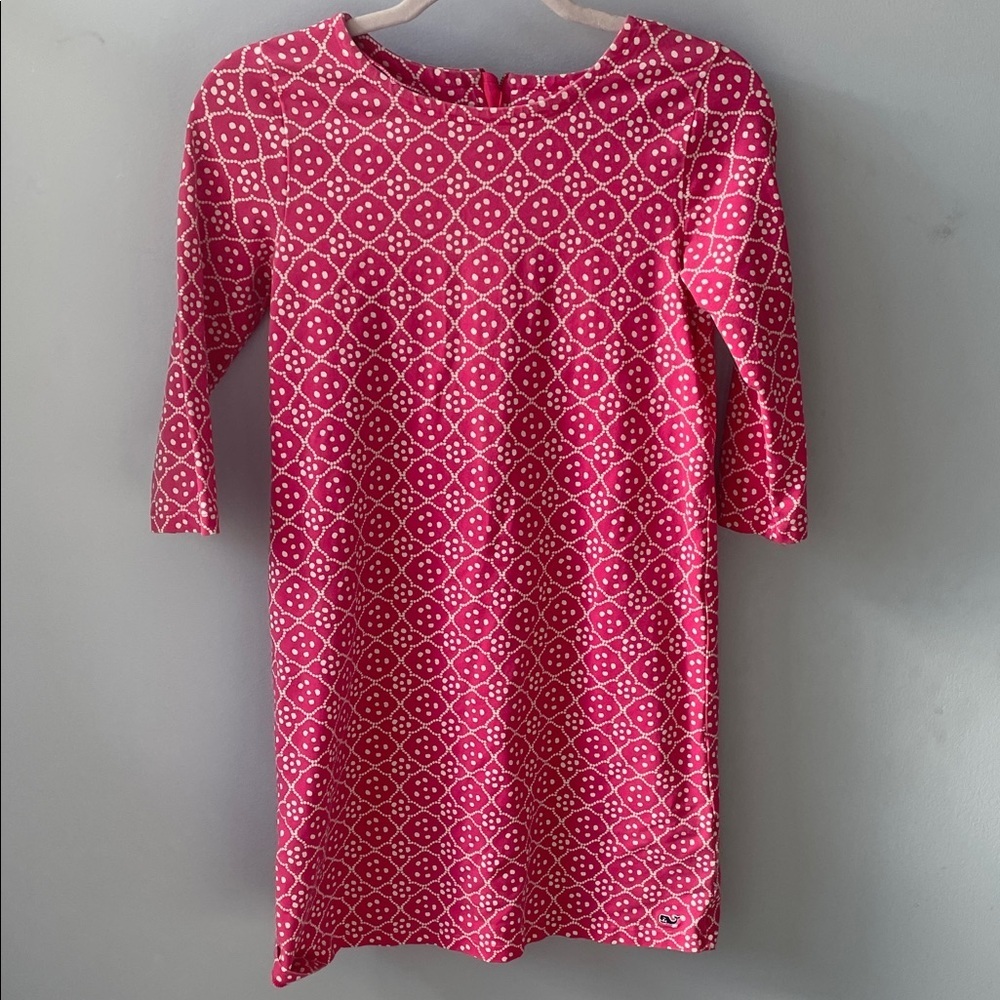 Vineyard Vines Pink  Geometric Pattern Dress